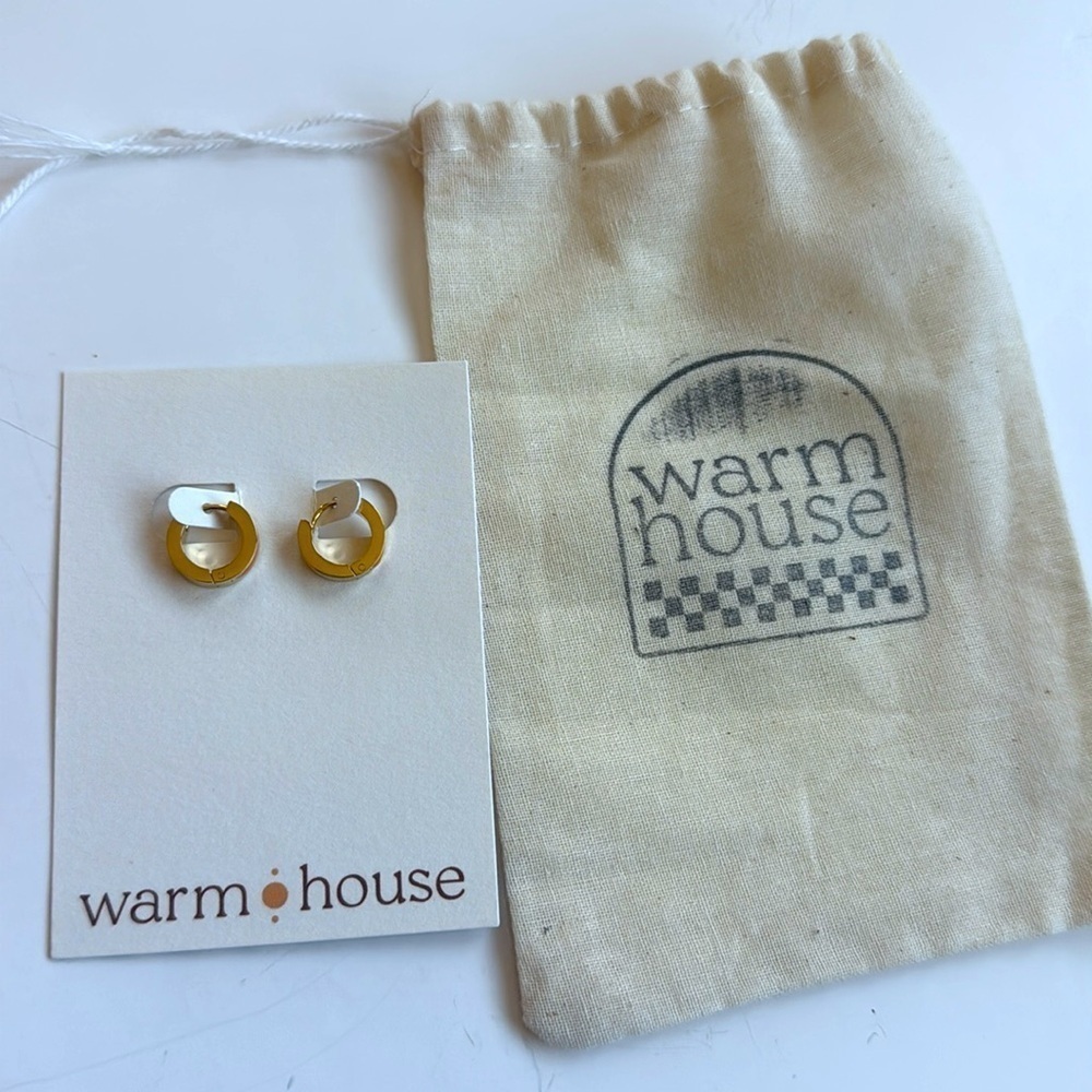 NWT Warm House Dainty Small Gold Hoop Earrings